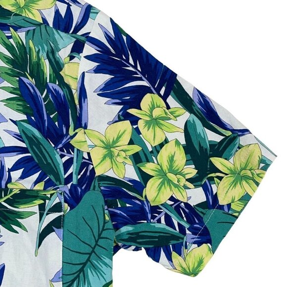 American Apparel SIZE XS Tropical Hawaiian 100% Cotton Allover Print S/S Shirt - Picture 5 of 6
